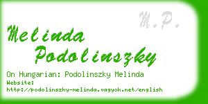 melinda podolinszky business card